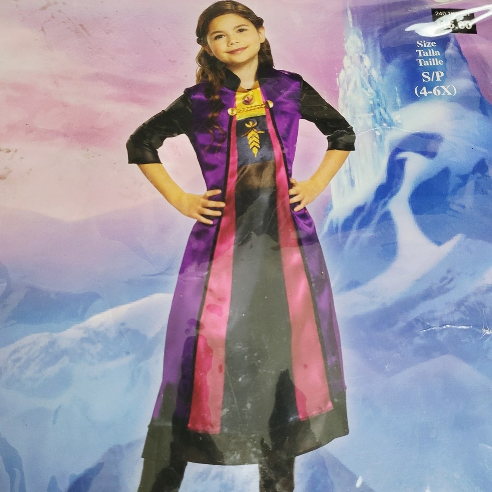 Disney Frozen Anna Child Costume S/P‎ 4-6X Dress Halloween Role Play NWT